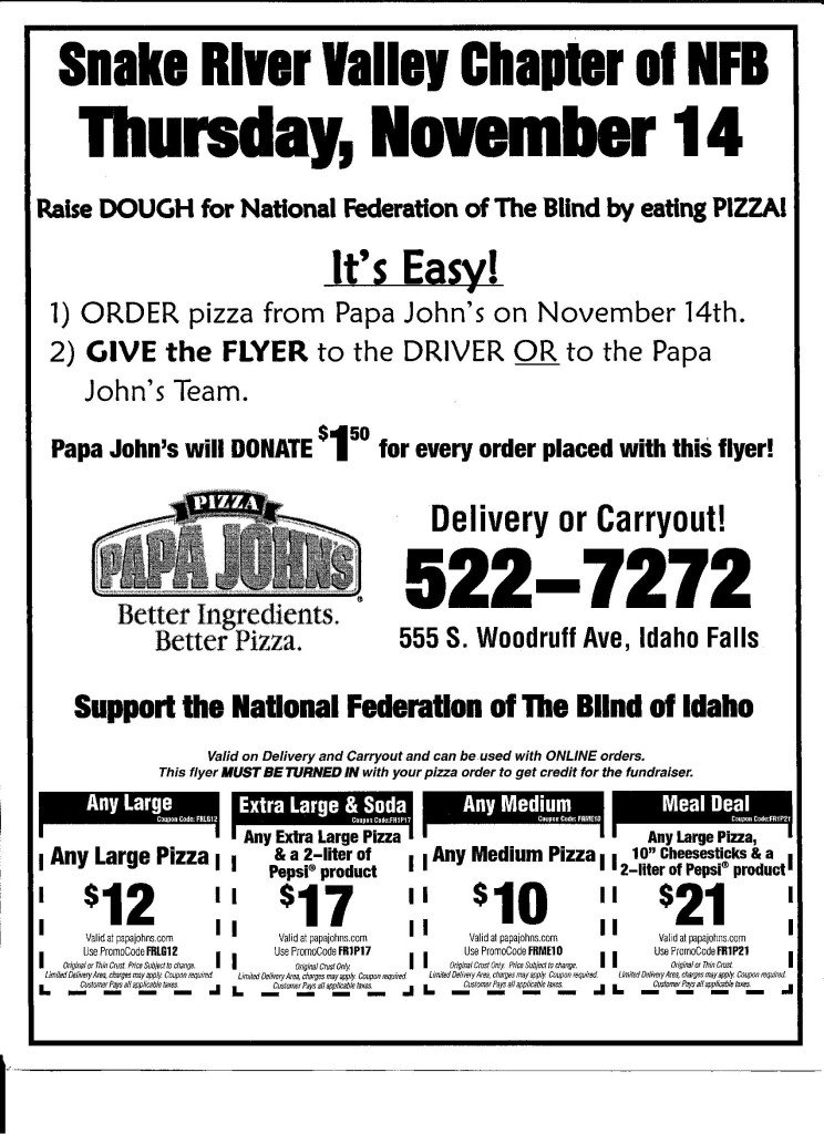 Print or Show This Flyer on Nov 14th