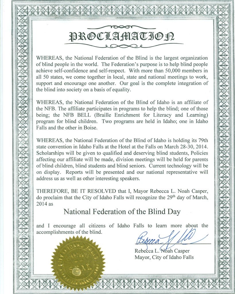 National Federation of the Blind Day Proclamation0001